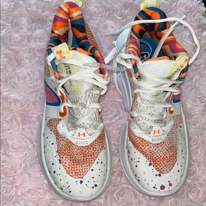 Under Armour Kids Sneakers - White, Orange, Blue